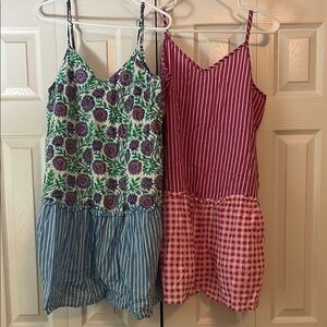 Set of 2 Floral and Striped J Crew Coverups